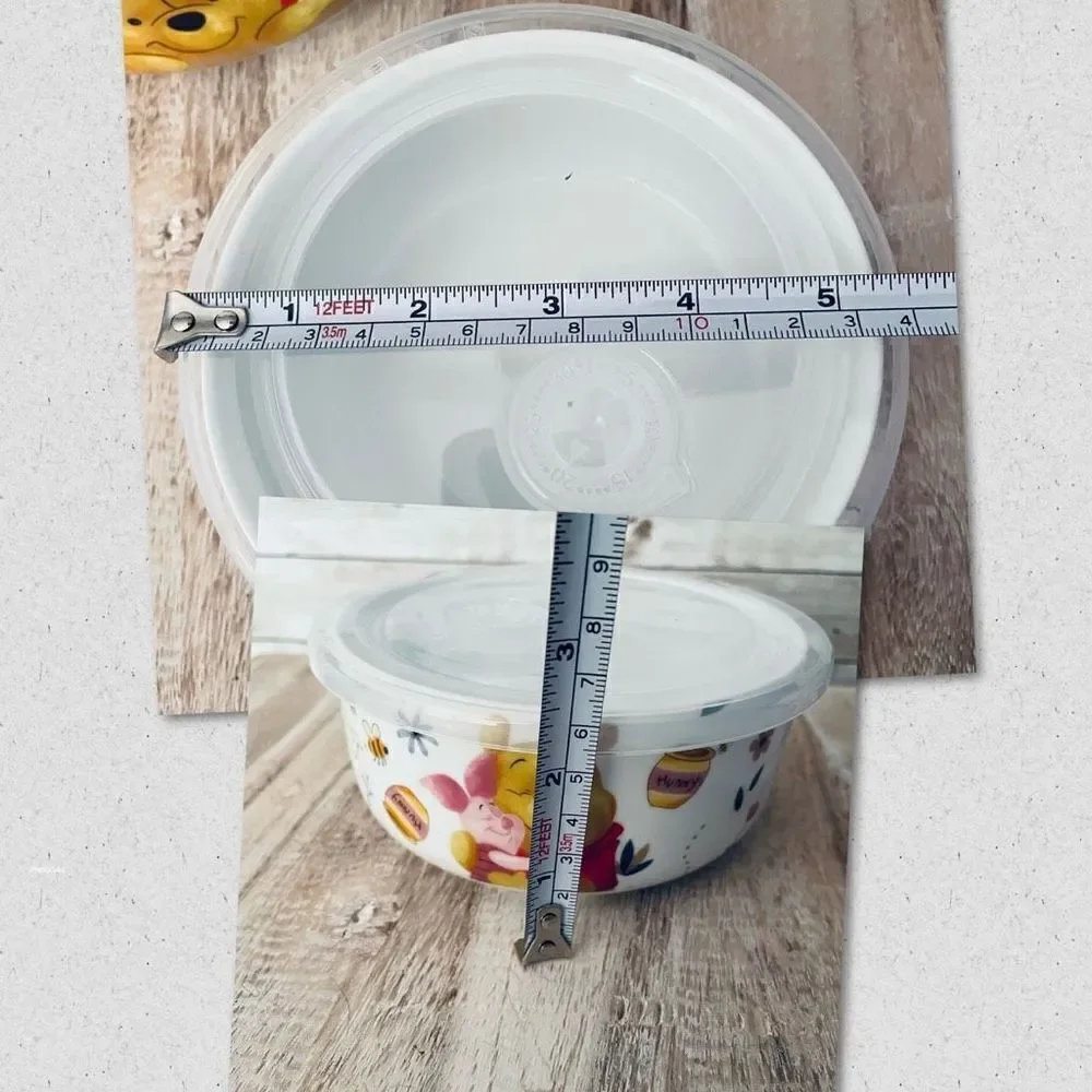 NWT Adorable Disney Winnie the Pooh Ceramic White w/ Vented Lid Food container